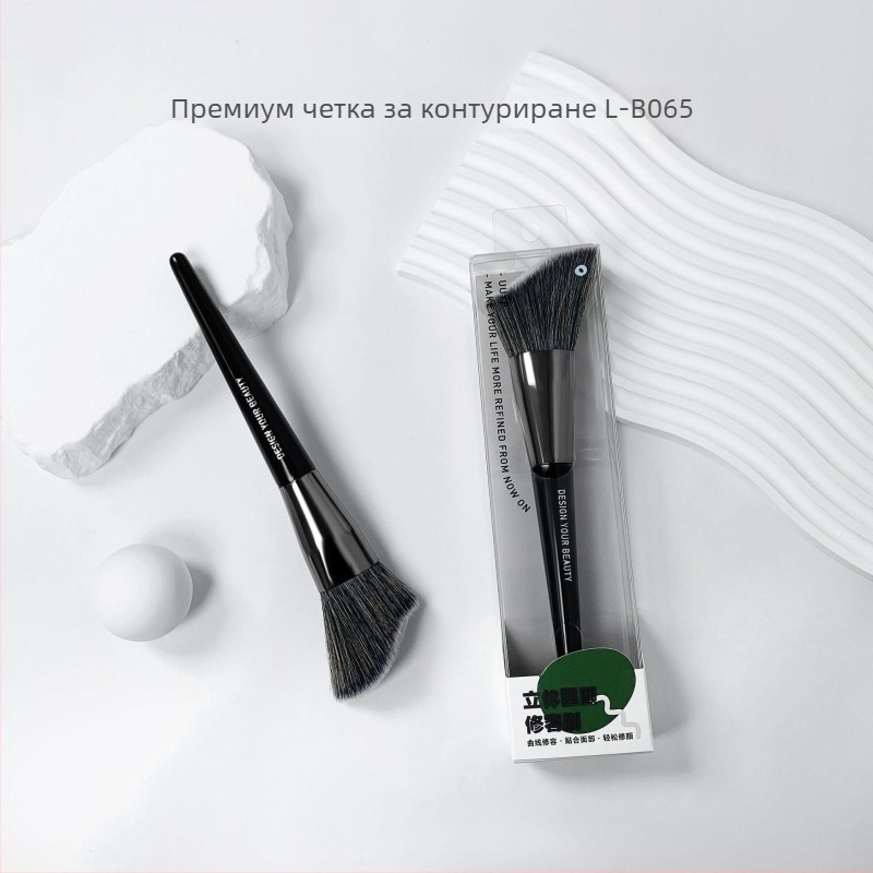 Портативен комплект четки за грим: четка за сенки за вежди, четка за основа, контурна четка и четка за сенки за очи