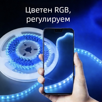 RGB LED лента за декоративно осветление с APP контрол, димируема, 5V, чип 0807