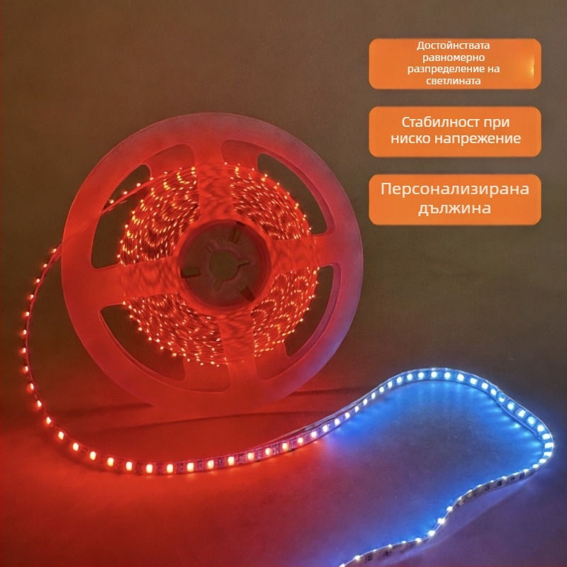 RGB LED лента за декоративно осветление с APP контрол, димируема, 5V, чип 0807