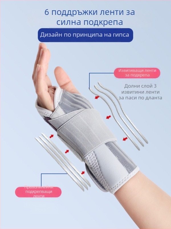 Защита за китката със стоманена пластина за стабилизиране – полиестерно влакно, универсална пригодност, лява ръка, BM-PAL1101-M, за каране на ролери