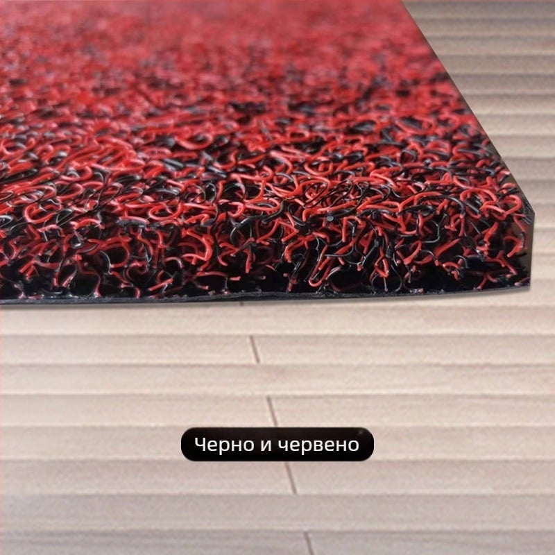 PVC подова подложка с копринено кръгово тъкане, квадратна форма, едноцветна, подходяща за прахосмукачка