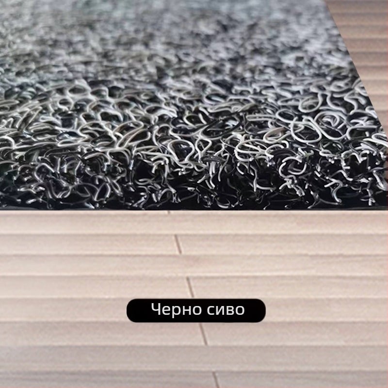 PVC подова подложка с копринено кръгово тъкане, квадратна форма, едноцветна, подходяща за прахосмукачка