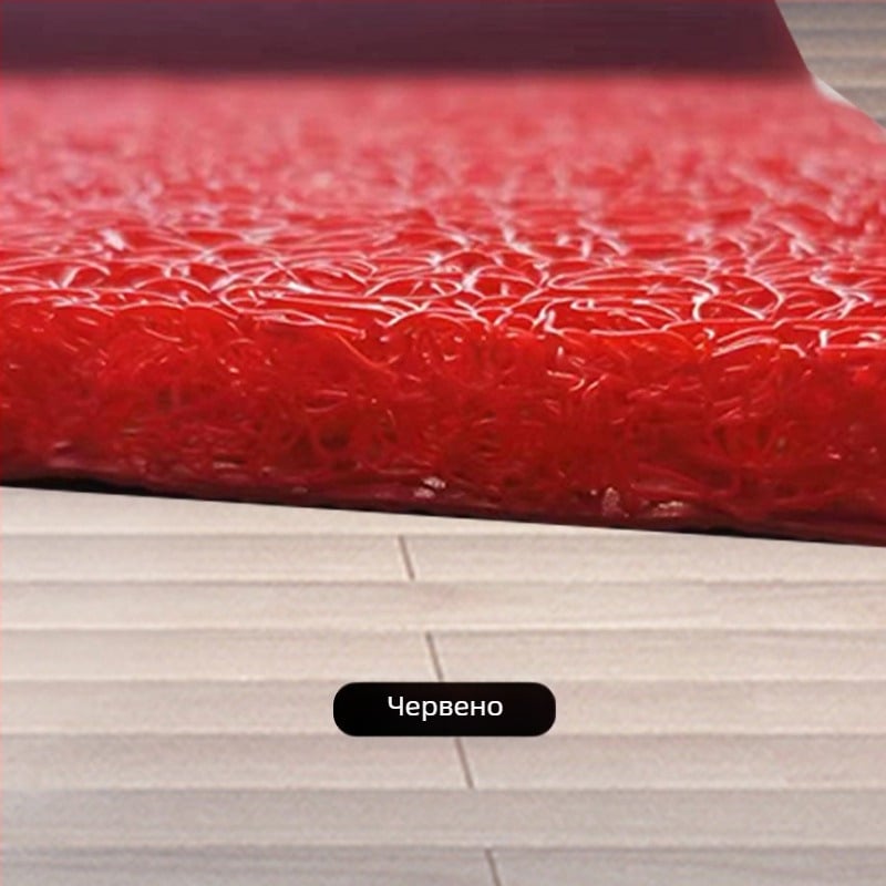 PVC подова подложка с копринено кръгово тъкане, квадратна форма, едноцветна, подходяща за прахосмукачка