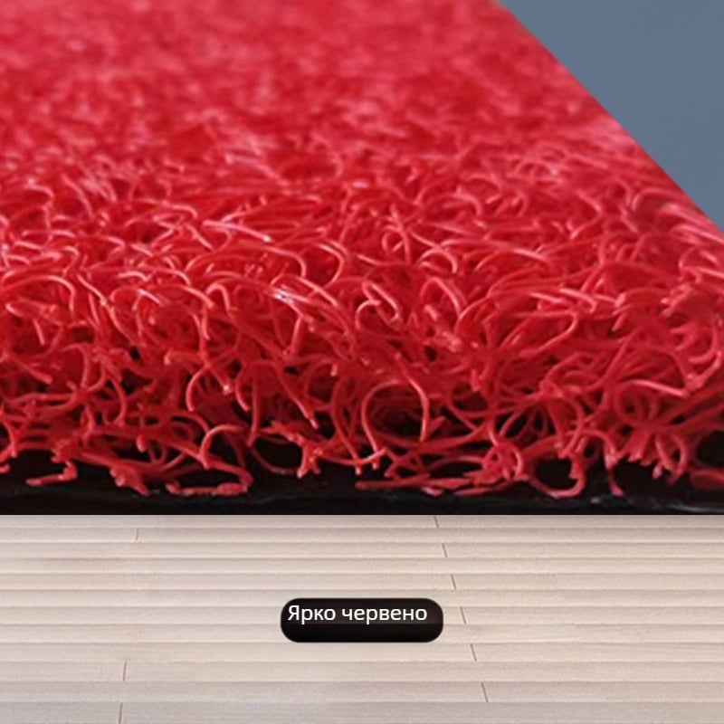 PVC подова подложка с копринено кръгово тъкане, квадратна форма, едноцветна, подходяща за прахосмукачка