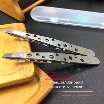 Клип за вежди, неръждаема стомана 430, дизайн с девет отвора, антихлъзгащ, удебелен клип с прав ъгъл