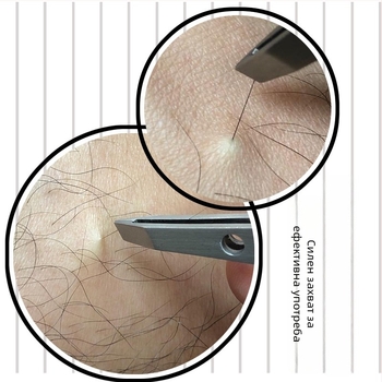 Клип за вежди, неръждаема стомана 430, дизайн с девет отвора, антихлъзгащ, удебелен клип с прав ъгъл