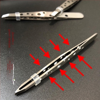 Клип за вежди, неръждаема стомана 430, дизайн с девет отвора, антихлъзгащ, удебелен клип с прав ъгъл