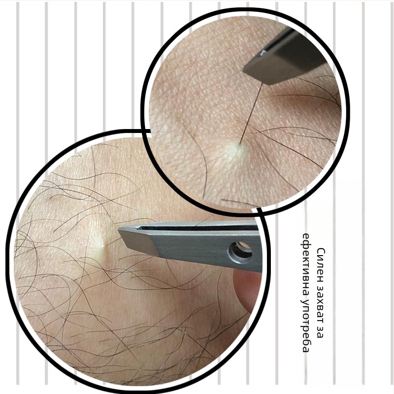 Клип за вежди, неръждаема стомана 430, дизайн с девет отвора, антихлъзгащ, удебелен клип с прав ъгъл