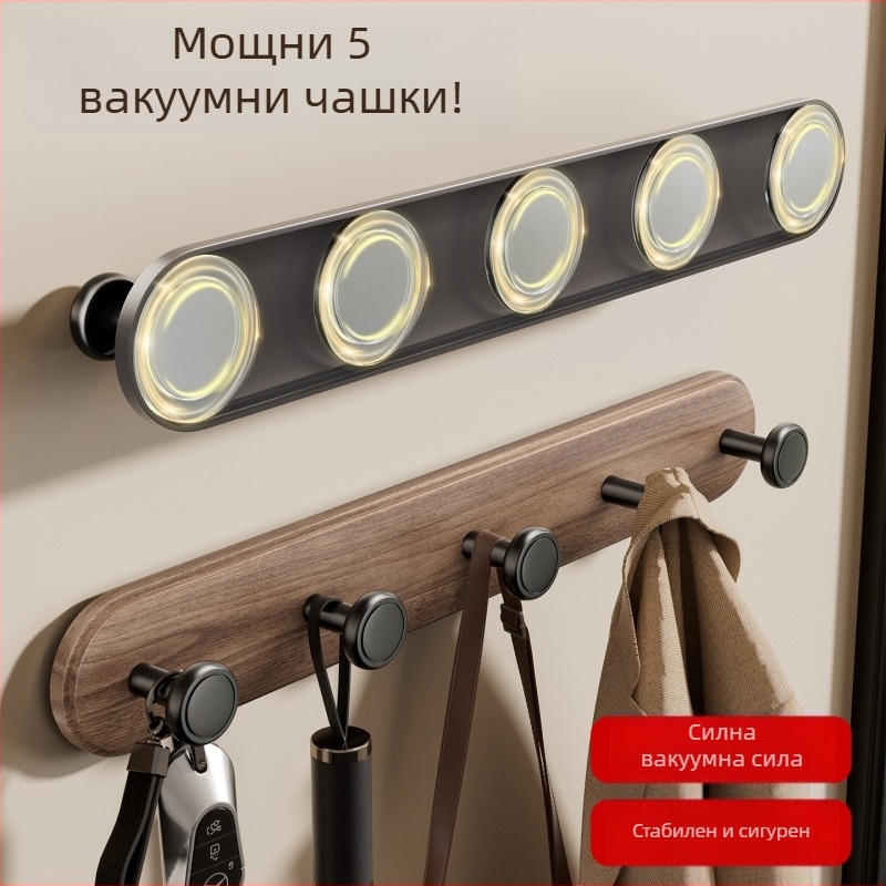 Закачалка за врата с вакуумна чашка – без пробиване, тежък товар, ABS материал, за врати и прозорци, вход/спалня, съхранение на дрехи и шапки, Dimitro