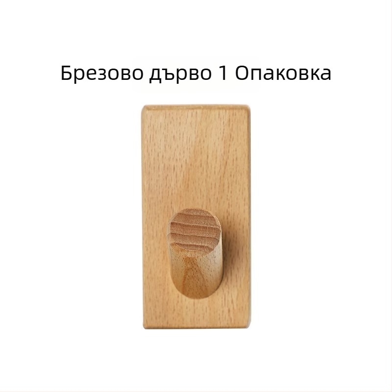 Закачалка за палто от масивно дърво, монтаж зад врата, стенна поставка, модел MZGG00