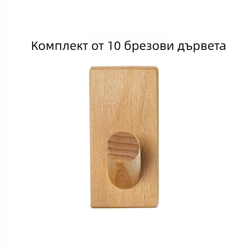 Закачалка за палто от масивно дърво, монтаж зад врата, стенна поставка, модел MZGG00