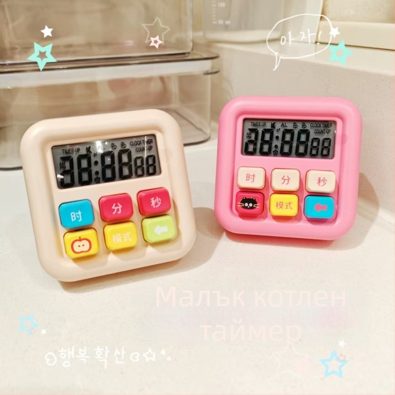 Таймер за бюро и кухня с механично движение, LCD дисплей, ABS корпус, правоъгълен дизайн, автоматичен механизъм