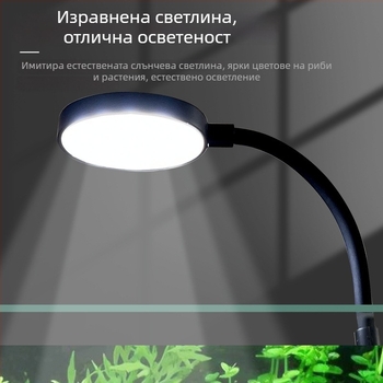 Клип-он аквариумно осветление за риби и водни растения, водоустойчиво, 3W, PC корпус, Water Dance World