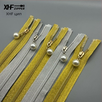 Нейлонов цип с електроплатиране, висулка с перла и стил на отваряне и затваряне; марка Baiheng Zipper Factory