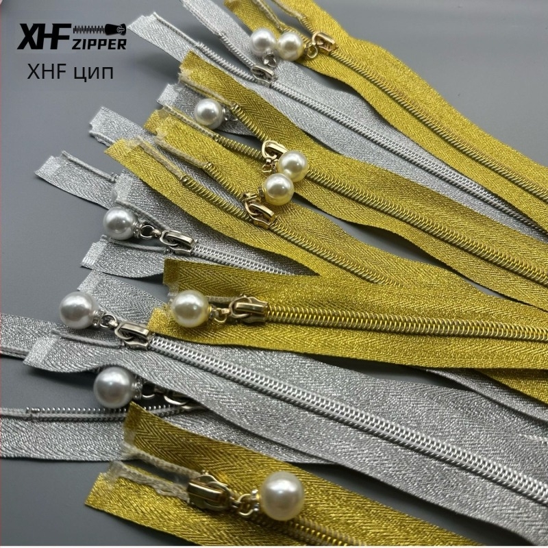 Нейлонов цип с електроплатиране, висулка с перла и стил на отваряне и затваряне; марка Baiheng Zipper Factory