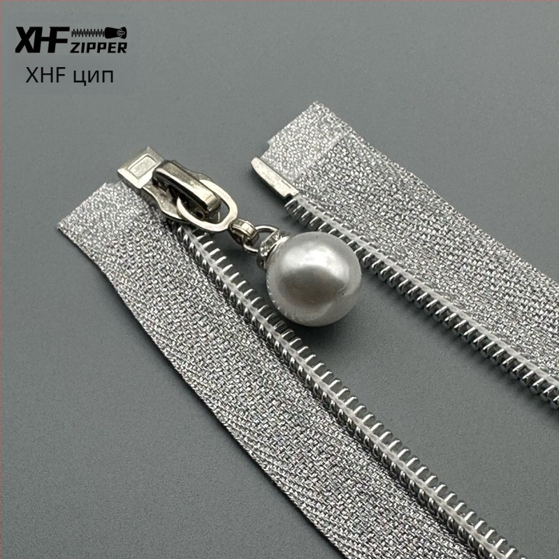 Нейлонов цип с електроплатиране, висулка с перла и стил на отваряне и затваряне; марка Baiheng Zipper Factory