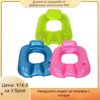 PVC квадратен водолежак за вода със „Singing Pattern“ мотив, надуваем плавателен плот за басейн и плаж