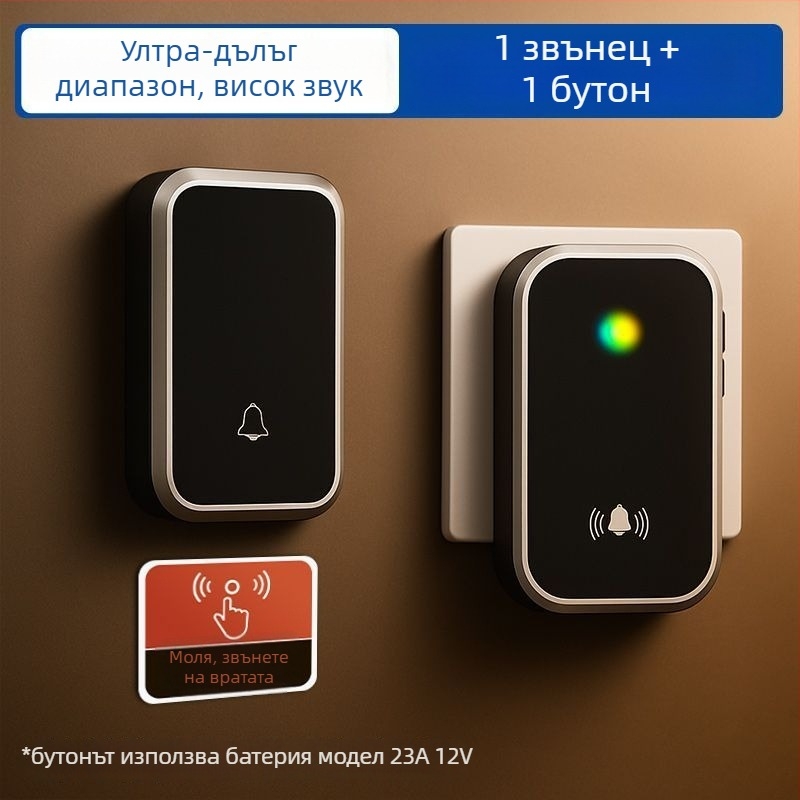 Безжичен видеодомофон за дома: ултра дълъг обхват, силен звън, водоустойчив дизайн, дистанционно управление за повикване на възрастни