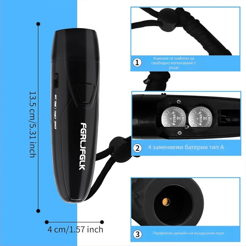 Електронна свирка за съдии – ABS, кутия 100 броя, възможност за печат на лого, персонализиране, подходяща за футбол, баскетбол, тенис на маса, бадминтон и плуване