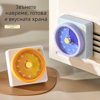 Кухненски таймер за ученици с механично движение, LED дисплей, квадратен ABS корпус и магнитна функция