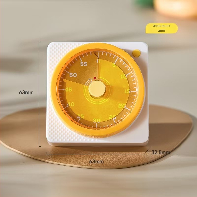 Кухненски таймер за ученици с механично движение, LED дисплей, квадратен ABS корпус и магнитна функция