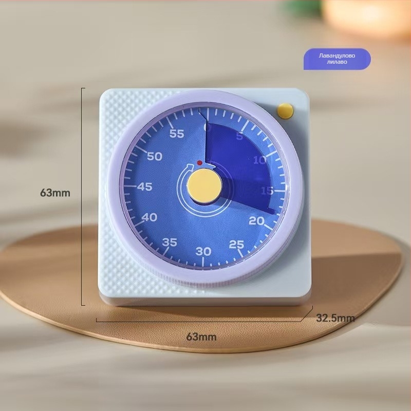 Кухненски таймер за ученици с механично движение, LED дисплей, квадратен ABS корпус и магнитна функция