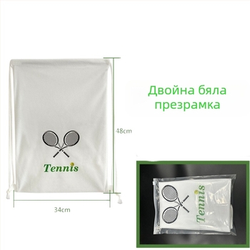 Чанта за тенис ракета с шнур за затваряне и презрамка, голям капацитет, принт дизайн