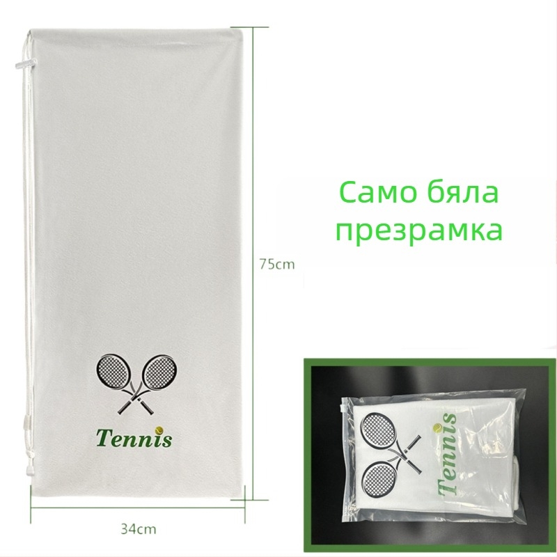 Чанта за тенис ракета с шнур за затваряне и презрамка, голям капацитет, принт дизайн