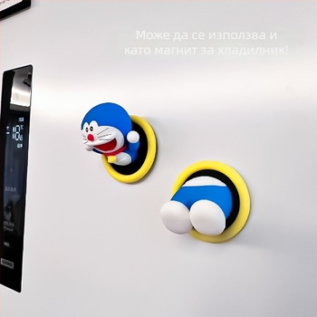 Автомобилен интериорен 3D декор с котка и мечка — PVC, карикатурен стил, марка Ziqi, код Zq-ddm1