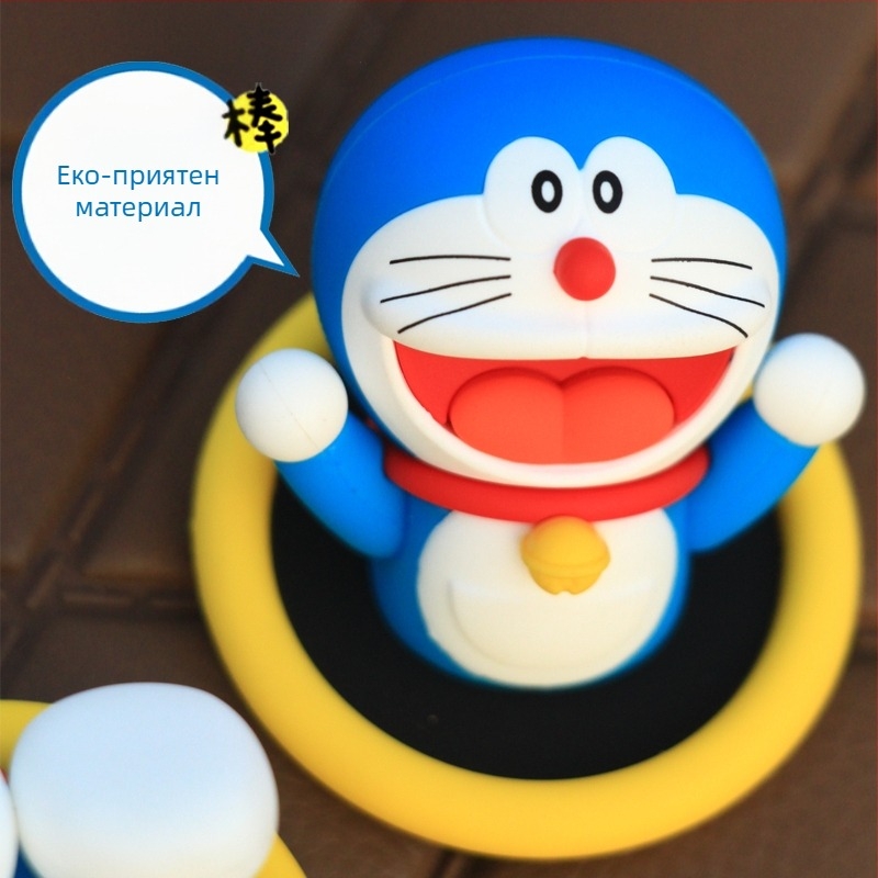 Автомобилен интериорен 3D декор с котка и мечка — PVC, карикатурен стил, марка Ziqi, код Zq-ddm1