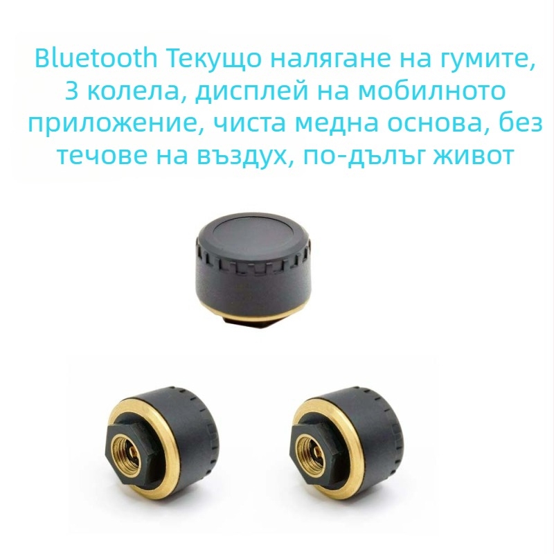Bluetooth TPMS сензор за гуми - Wollip, диапазон 0-8 bar, цифров дисплей, съвместим с 2/3/4-колесни превозни средства