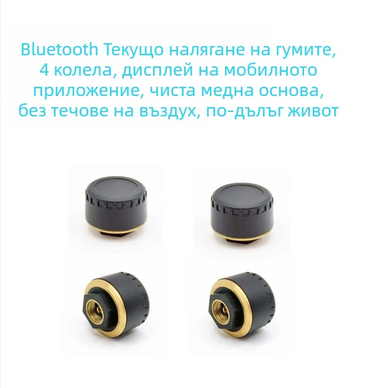 Bluetooth TPMS сензор за гуми - Wollip, диапазон 0-8 bar, цифров дисплей, съвместим с 2/3/4-колесни превозни средства