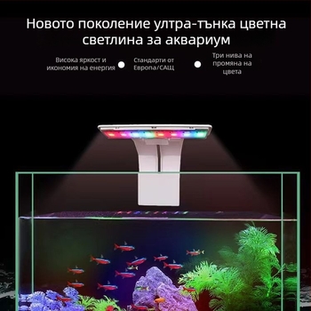 LED аквариумна лампа клип-он мини за водни растения, USB порт