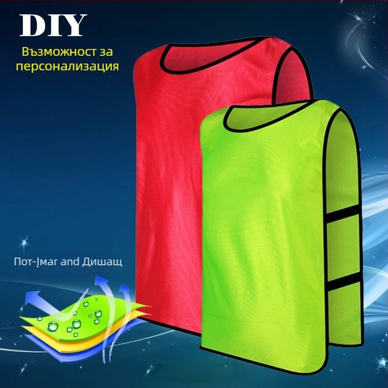 Футболни тренировъчни жилетки за екип – персонализиран модел, плат Spandex/Lycra, унисекс спортна екипировка за футбол, подходящи за пролет/лято/есен