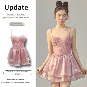 Женски цял бански с подплънки за бюст, висока еластичност Milk Silk плат, консервативна кройка, без ръкави