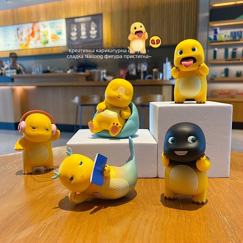 Milk Dragon кукла за бюро – PVC карикатурна фигура, OEM марка, декоративна украса