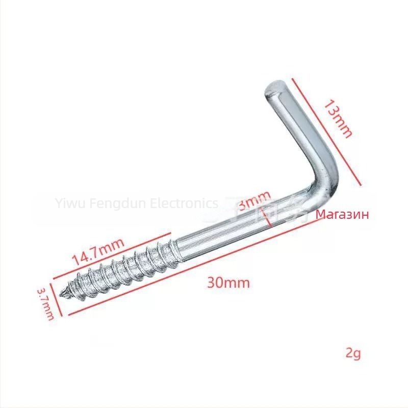 L-образна ъглова кука със винтово монтиране