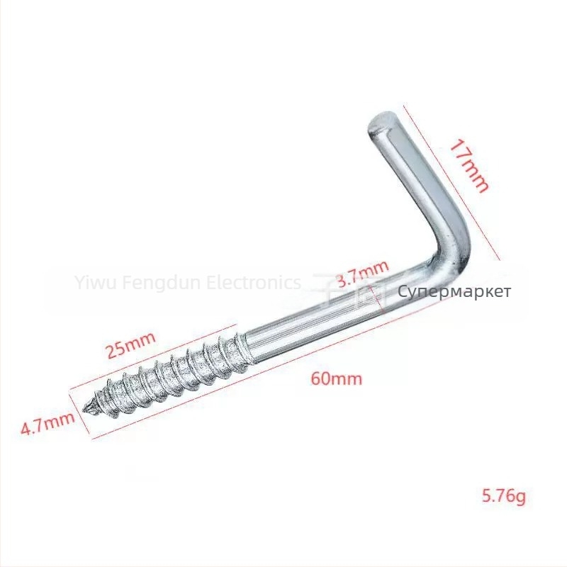 L-образна ъглова кука със винтово монтиране