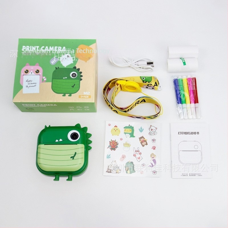 Детска камера за мигновен печат, модел M2, LCD 2.4-инч, 48 MP, TF карта памет, батерия 1200 mAh