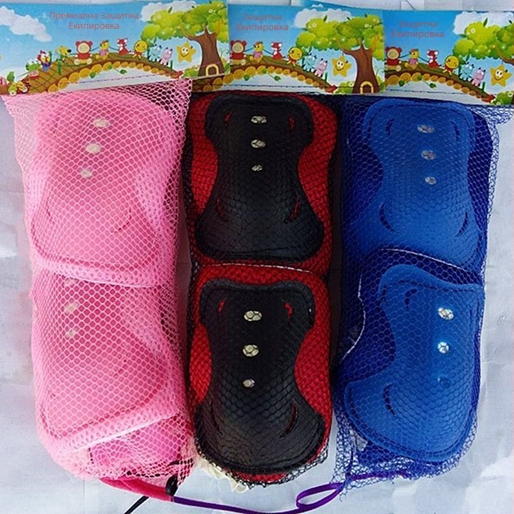 Детски комплект защитни предпазители 6 части за балансиращо колело – защити за длан, китка, лакът и коляно, от пяна