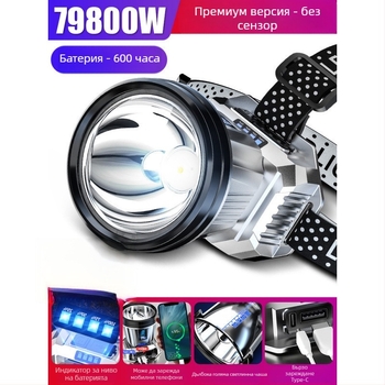 Челна лампа – презареждаща се LED, ултраярна за нощен риболов и миньорска лампа