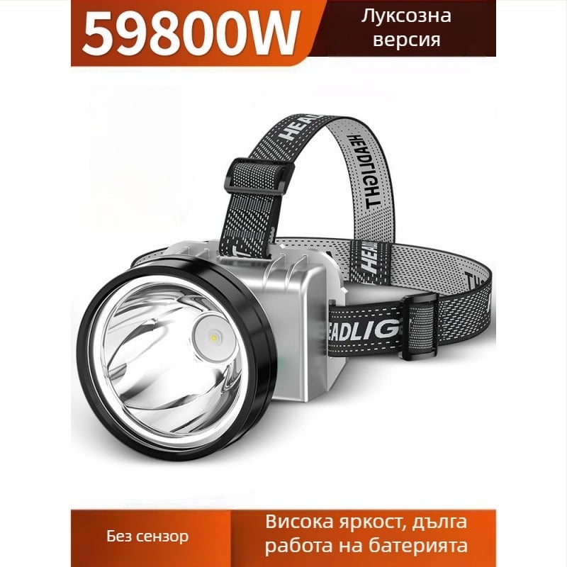 Челна лампа – презареждаща се LED, ултраярна за нощен риболов и миньорска лампа