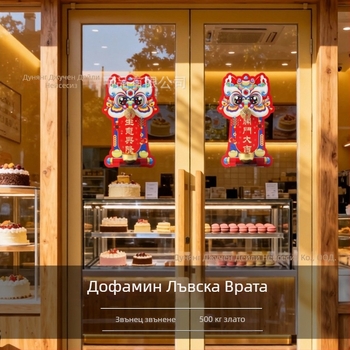 Декоративна окачалка за аксесоари - дърво, ръчна изработка, Lion Doorbell, стил: сладък/ретро/креативен/китайски стил, код: Magnetic Doorbell Refrigerator Sticker