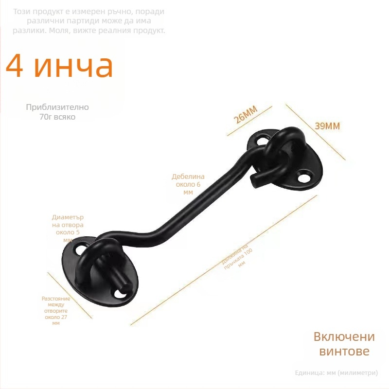 Неръждаем прозоречен държач за врати/прозорци – модел Window Wind Hook, Материал: неръждаема стомана; Покритие: полирано електроплакиране; Употреба: болт за врата/прозорец; Марка: Three Cats