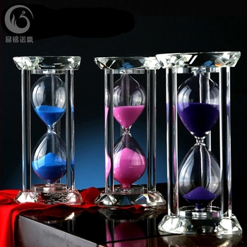 Кристален пясъчен часовник таймер - ръчна изработка, K9 кристал, модерен минималистичен стил, марка Pinming Nuohao