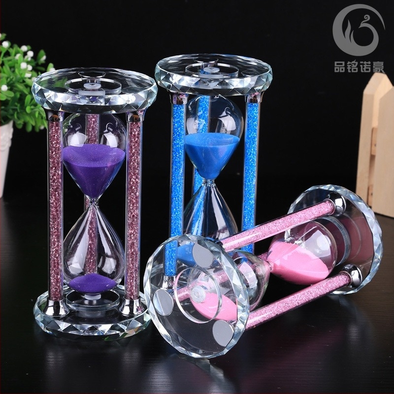 Кристален пясъчен часовник таймер - ръчна изработка, K9 кристал, модерен минималистичен стил, марка Pinming Nuohao