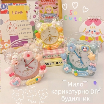 Часовник за деца: DIY комплект за часовник с аларма, едностранен, аналогов дисплей, външно захранване, пластмасов корпус