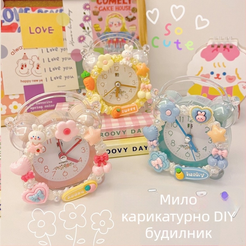 Часовник за деца: DIY комплект за часовник с аларма, едностранен, аналогов дисплей, външно захранване, пластмасов корпус