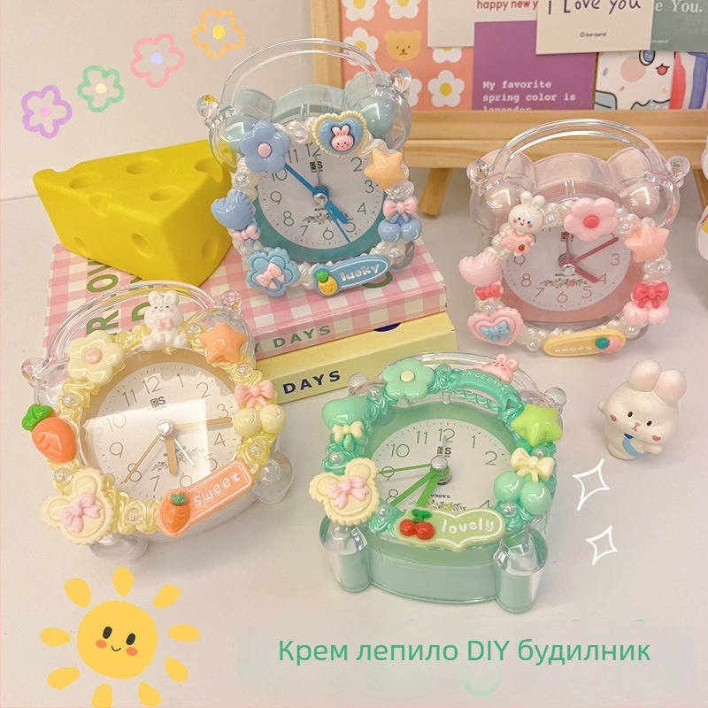 Часовник за деца: DIY комплект за часовник с аларма, едностранен, аналогов дисплей, външно захранване, пластмасов корпус