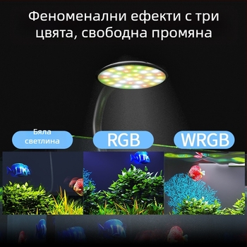 Аквариумна клип лампа USB, димируемо LED осветление, 3W
